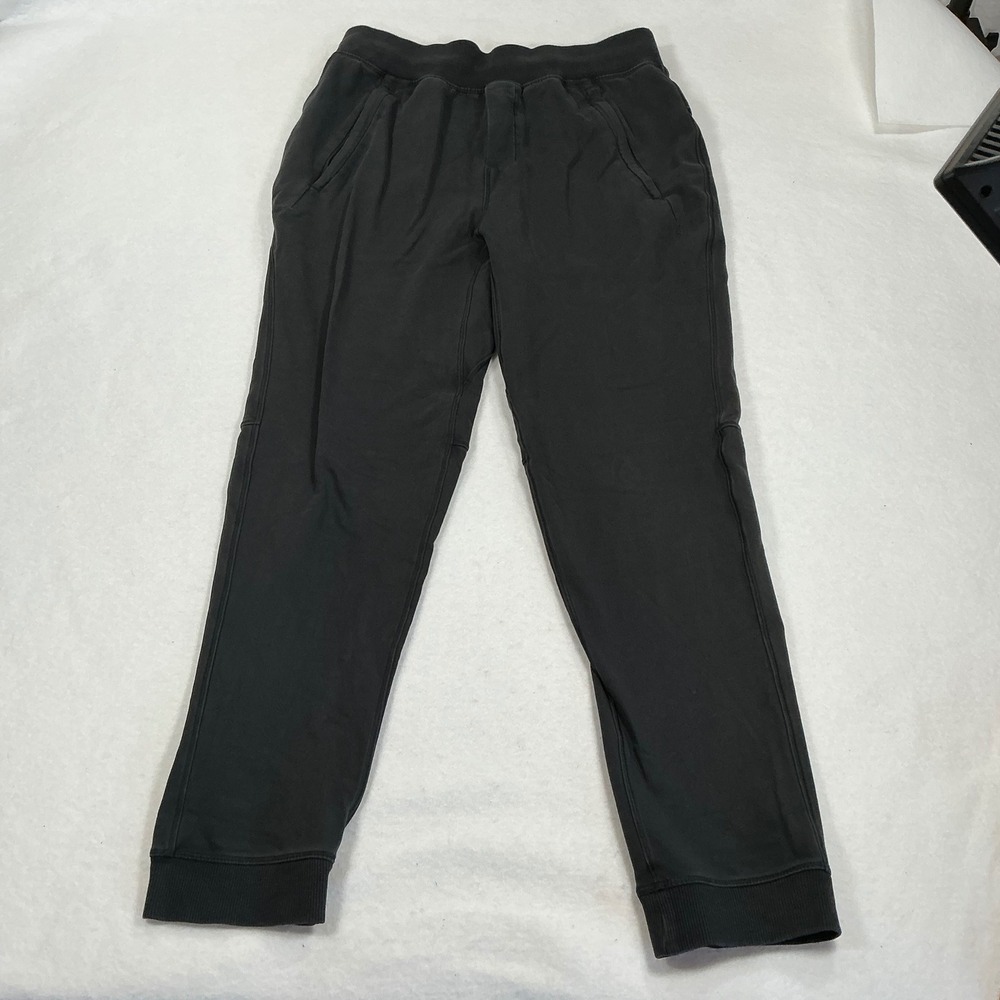 Lululemon City Sweat Jogger Mens Medium Black Gray French Terry Tapered Pants